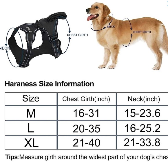 ANWA No Pull Dog Harness Pet Reflective Control Adjustable Vest with Handle - Picture 6 of 6